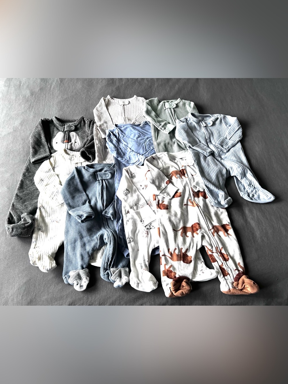 Mixed Baby Footed Sleepers - NB-3 months mostly Carters
